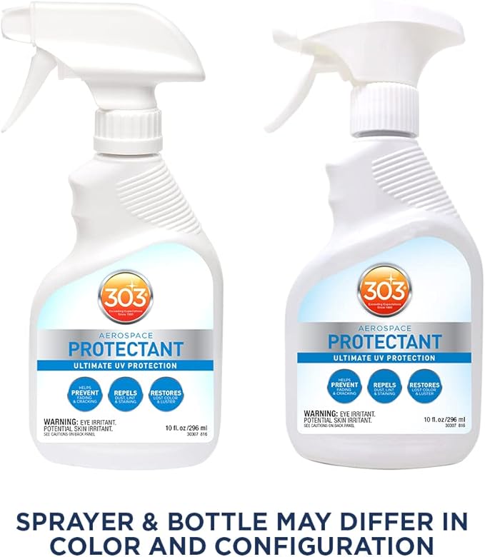 303 Products Aerospace Protectant Spray, UV Protection, Repels Dust, Dirt, & Staining, Matte Finish, Restores Like-New Appearance, Outdoor Cleaning Supplies 10 Fl. Oz.