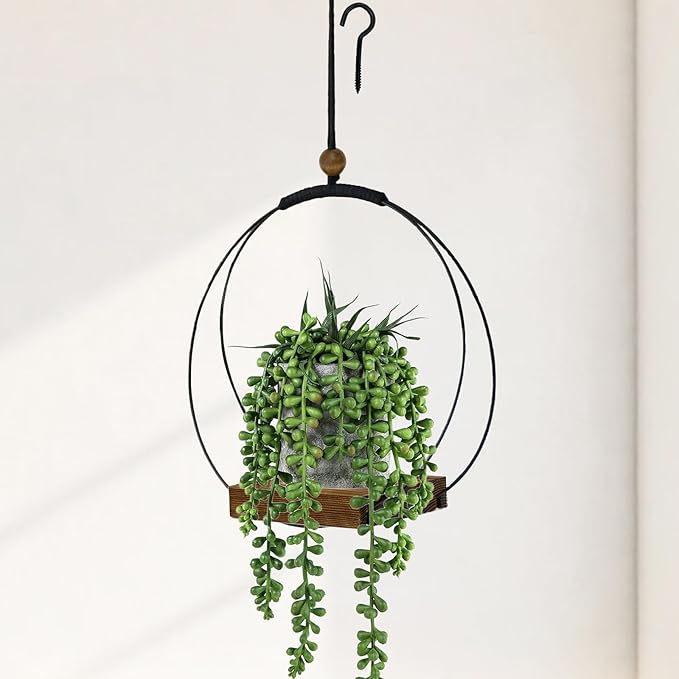 Adnkwolivt Hanging Planter for Indoor Plants - Outdoor Plant Hanger, Mid Century Metal Plant Hanger, Indoor Conner Ceiling, Gift for Mom, Plant Lovers, Housewarming
