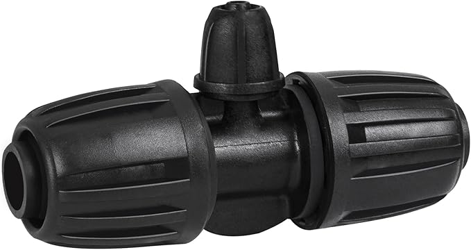 1/2 Inch To 1/4 Drip Irrigation Fittings - 8 Pack Drip Line Irrigation 1/2'' to 1/4'' Barbed Tee Adapter Anti-Drop Lock Nut Barbed Reducer 3 Way Connectors for Drip Irrigation System