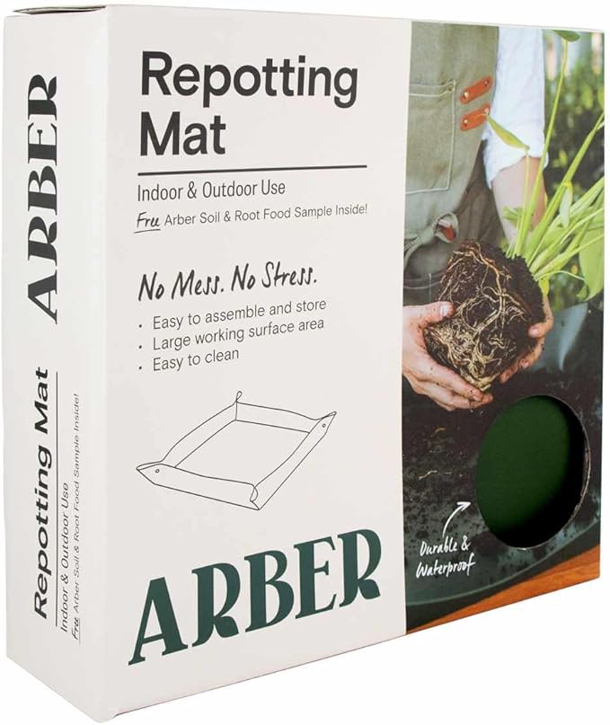 Repotting Mat for Indoor Plants 30" x 30" – Waterproof Foldable Plant Potting Mat with Snap Corners & 4" Walls – Mess-Free Soil Mixing, Pruning, Transplanting for Succulent, Orchid, Bonsai
