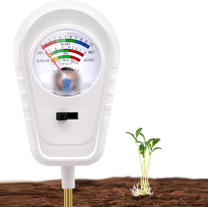 Soil Test Kit, 3-in-1 Soil PH Meter, Soil Moisture Meter, Fertility Soil Tester, Soil Tester for Garden, Farm, Lawn, Indoor & Outdoor Use