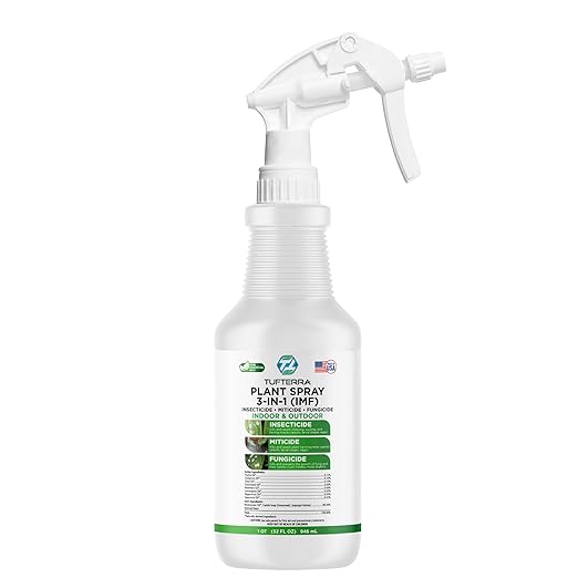 Plant Spray 3-in-1 Insecticide, Miticide, Fungicide | Natural Bug Spray, Indoor & Outdoor Plants | Essential Oils & Castile Soap | Aphids, Mites, Whiteflies, Thrips, Mildew, Mold | 32oz