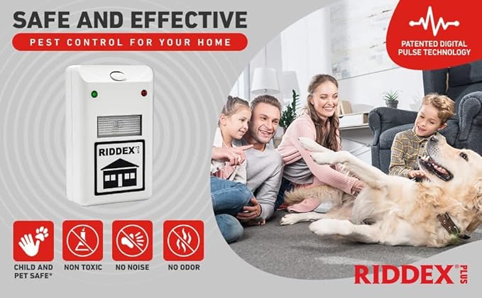 RIDDEX Plus Insect Repellent | Plug in, Mouse Deterrent - Pest Control for Defense Against Rats, Mice, Roaches, Bugs and Insects | Control Pests with No Chemicals or Poison | White 3-Pack
