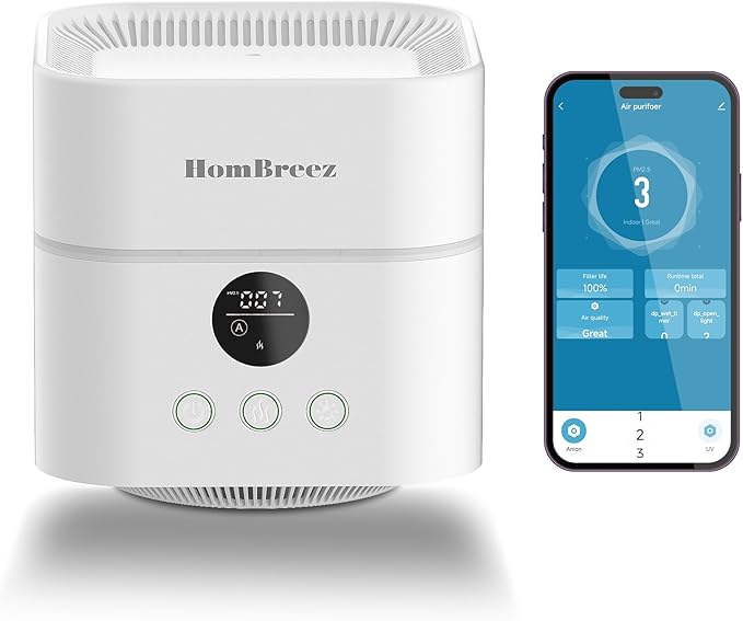 Air Purifier and Humidifier Combo for Bedroom, Covers Up to 200ft², H13 True HEPA Filter, 400ML Water Tank, Quiet Cool Mist Top Fill Essential Oil Diffuser for Baby, Pet Room, APP Control