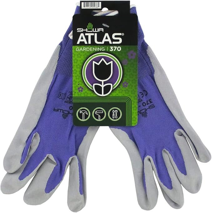 SHOWA Atlas 370B Professional Nitrile Work Gloves,for Landscaping, Gardening & Assembly, General Purpose Gloves