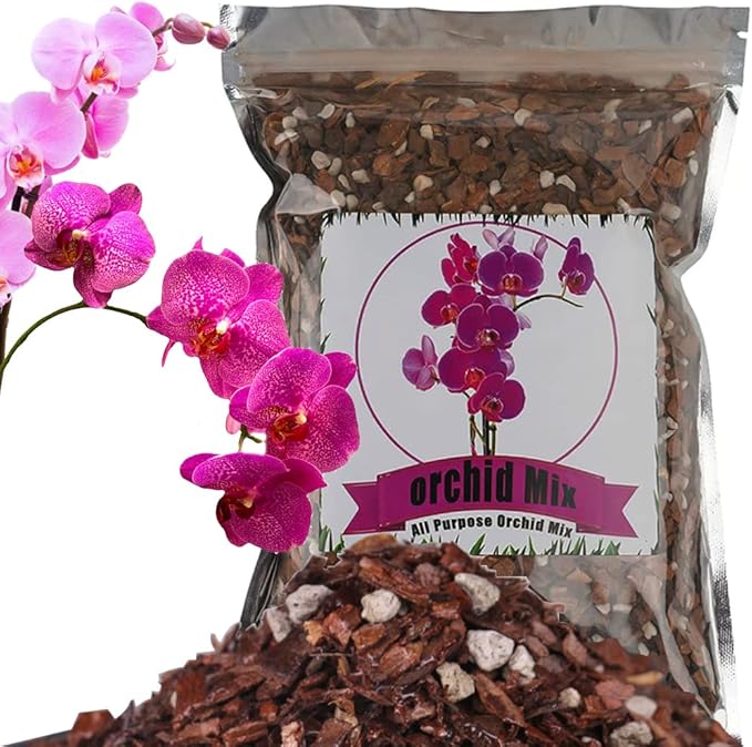 Doter All Purpose Orchid Soil Potting Mix - Orchid Bark & Organic Perlite for Plants - All Natural Potting Soil Media Has Good Drainage for Planting or Repotting (4 qt)