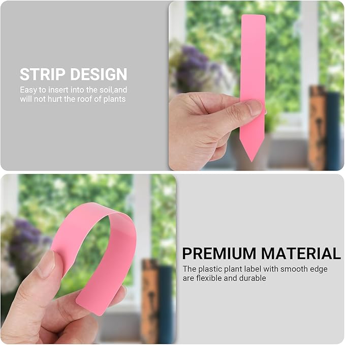 Greaner 6 Inch Plant Name Tags, 50PCS Plastic Garden Plant Markers, Plant Labels for Garden, Plant Identification Stakes for Indoor Outdoor Plants, Succulents, Trees, Herbs, Seeds, Vegetable(Colorful)