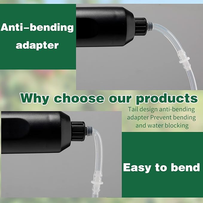 2 Pack Curved Electric Plant Sprayer Battery Powered Sprayer Wand Rechargeable Portable Garden Sprayer with Adjustable Spout Water Sprayer Telescopic Watering Wand with 10 ft Hose for Gardening