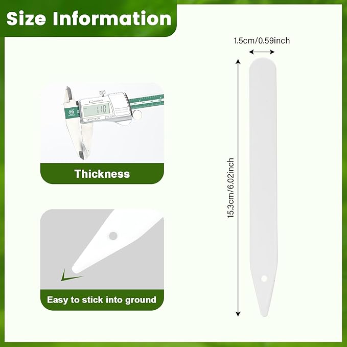 Plastic Plant Labels,100 PCS 6 Inch Plant Tags,Vegetable Gardening Tags,Seed Labels,Nursery Plant Markers and Labels,Plant Label Stakes with Permanet Marking Pen Plant Markers for Outdoor Indoor