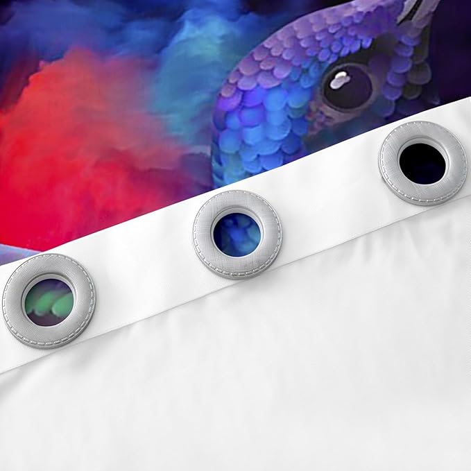 3D Hummingbird Blackout Curtains,Wildlife Tropical Bird Jungle Animal Curtains & Drapes 2 Panels 42"Wx84"L,Red Rose Floral Window Treatments,Rainbow Starry Sky Misty Window Curtains Purple Blue Orange