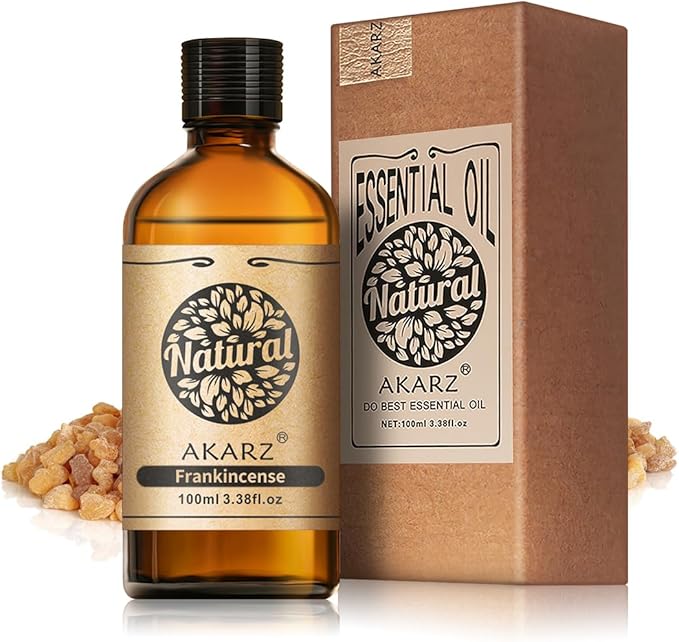 AKARZ 100ml Frankincense Essential Oil Natural Frankincense Oil Pure for Candle Making,DIY Skincare Products Massage,Home Spa Relaxation