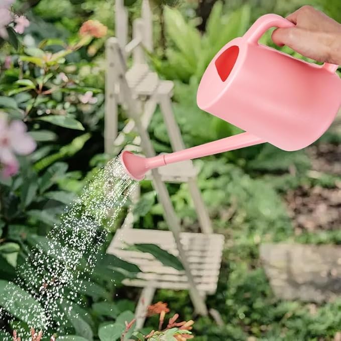 ZXJ Plant Watering Can - for Indoor and Outdoor Home Garden Plants - with Long Spout - Pink - 1/2 Gallon