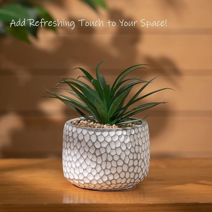 CADNLY Small Fake Plants in Pot - Artificial Succulents for Desk - Small Faux Plants Indoor Modern Farmhouse Artificial Decor - Fake Potted Succulents Decor for Bedroom Bathroom Office Shelf Table