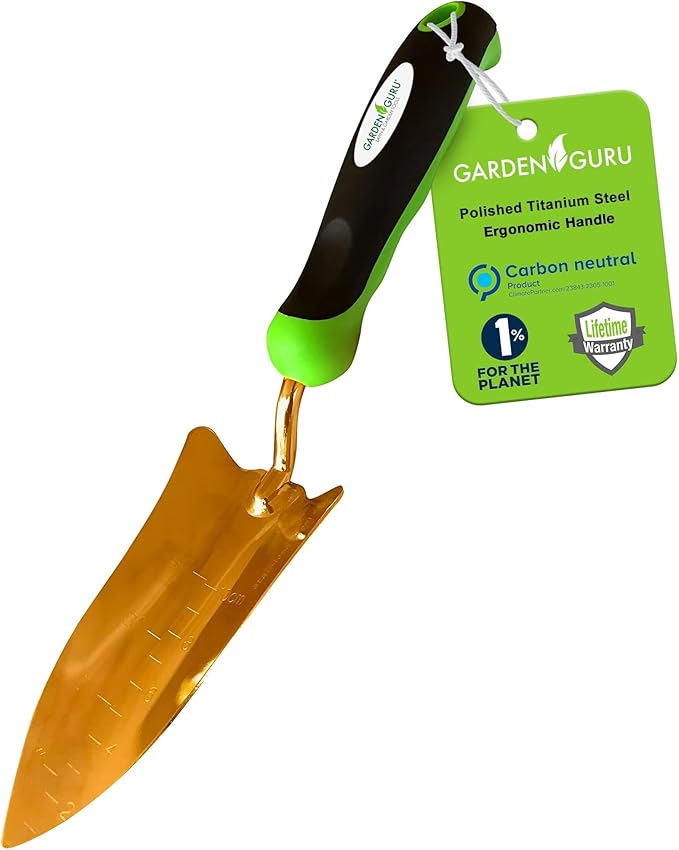 Garden Guru Titanium Transplanter Trowel Shovel - Rust Resistant - Ergonomic Handle - Perfect Hand Shovel Tool for Gardening Weeding Transplanting and Digging in Garden Beds - 1 Case (48 Pcs)