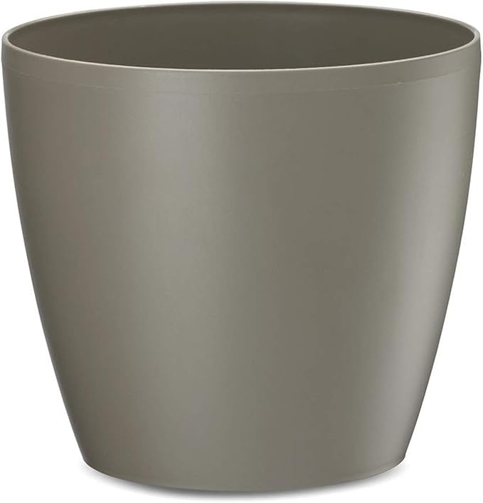 Crescent Too Eva Small Decorative Planter Modern Pot for Plants, Flowers, Herbs & Succulents, No Drain Hole - Unique Plant Gift - 12" W, Latte (Pack of 2)