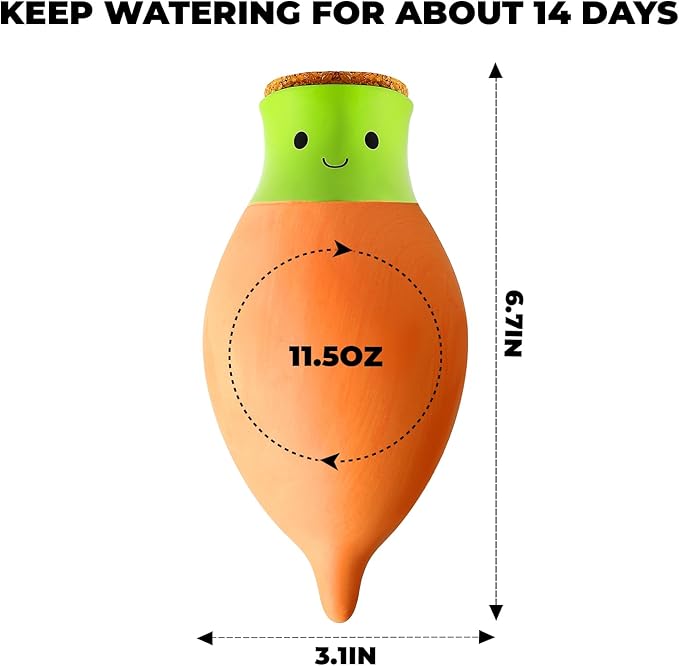 KGCCIZI Ollas Plant Watering Globes. 2 Pcs Self Watering Planter Insert. Terracotta Ollas Plant Watering Devices. Ollas Self Watering Globes. Large Olla Watering Pot. Plant Lover Gifts
