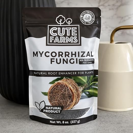 Mycorrhizal Fungi - Root Growth Booster, Enhances Nutrient Uptake & Plant Health, Ideal for Houseplants, Garden Transplants, Raised Beds, and Soil (8 Ounces) Cute Farms