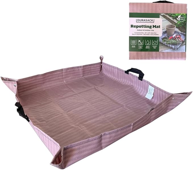 DURASACK 26"x26" Water-Resistant Repotting Mat – Indoor Plant Transplanting, Soil Change & Gardening Mess Control, Mauve