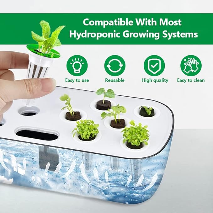162 Pcs Seed Pods Kit, Hydroponics Growing System Grow Anything Kit with 40 Grow Sponges, 40 Grow Baskets, 40 Grow Domes, 40 Pod Labels for Seed Starting System