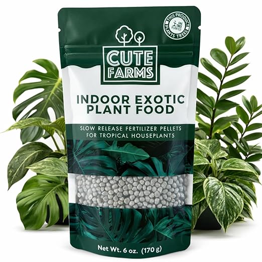 Indoor Slow Release Fertilizer Pellets for Houseplants & Outdoor Pot Plants - All-Purpose Fertilizer (6 oz) Resealable Bag Cute Farms
