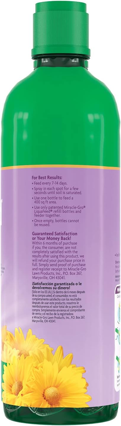 Miracle-Gro LiquaFeed Bloom Booster Flower Food Refills, Plant Fertilizer, 16 fl. oz., 2 Bottles/Pack (6-Pack)