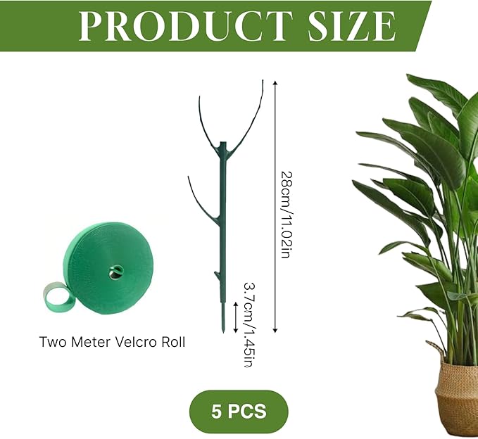 5 Pack Stackable Monstera Plant Support - Plant Stakes for Indoor Plants & Outdoor Garden, Ideal for Climbing Potted Plants (Pothos, Philodendron)