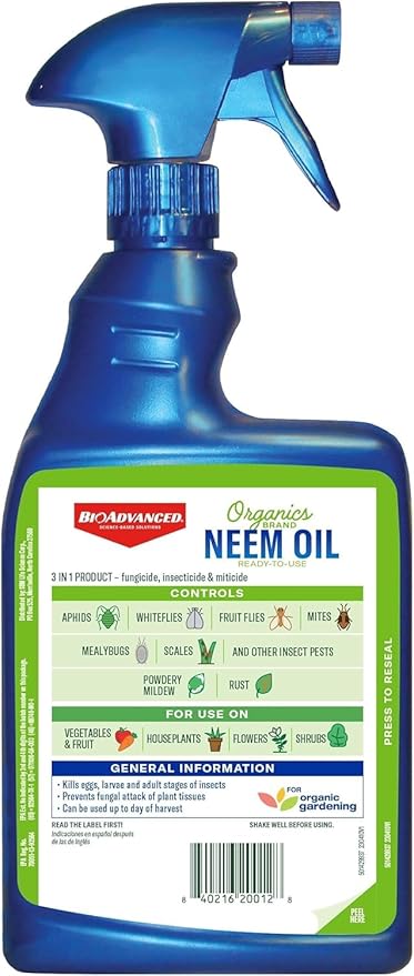 BioAdvanced Organics Brand Neem Oil, Ready-to-Use, 24 oz