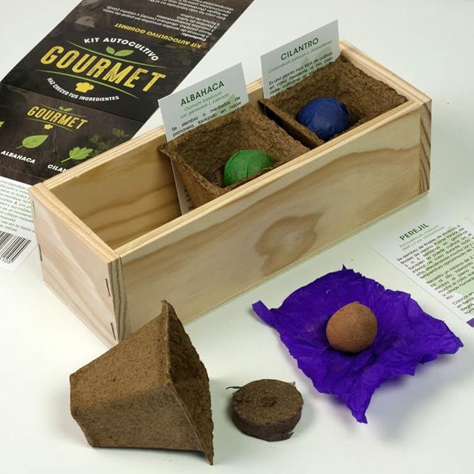Self-assembly kit, gourmet, parsley, basil and coriander