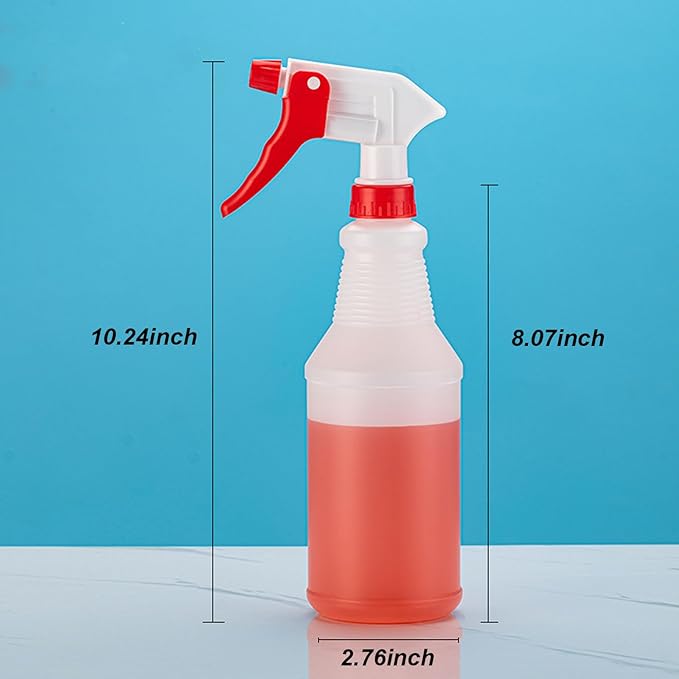 Plastic Spray Bottle(2 Pack/16Oz) Empty Adjustable Spray Bottles for Cleaning Heavy Duty Spray Bottle for Plants Hair Pet Vinegar Bleach and Rubbing Alcohol