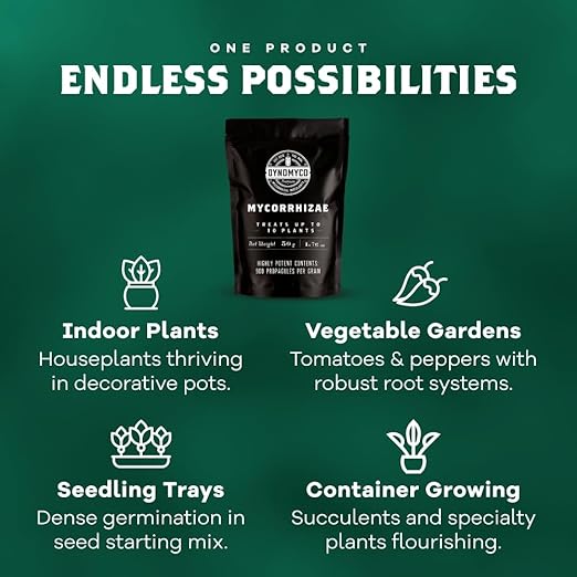 DYNOMYCO Granular Mycorrhizal Fungi Inoculant, 50g / 1.76oz – Boosts Root Growth, Yields & Nutrient Uptake – 900 Propagules/g, Concentrated Granules, & OMRI Listed – Biofertilizer for Plant Growth