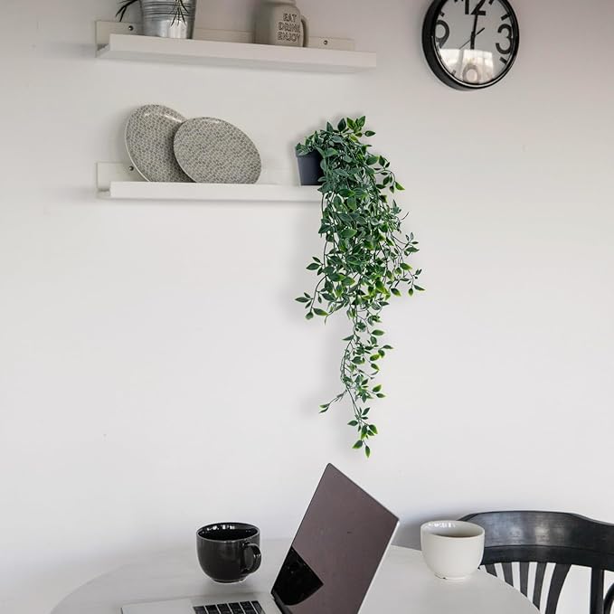 Freyalife Fake Plants Artificial Mandala Vine Faux Hanging Potted Plants for Farmhouse Modern Boho Room Living Office Coffee Bathroom Desk Wall Book Shelf Indoor Aesthetic Home Decor (1Pack)