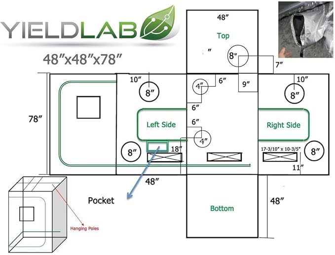 48x48x78 Reflective Indoor Grow Tent 4x4 - Mylar Grow Tent - for Indoor Grow Room - Hydroponics Growing Tent - Grow Tents