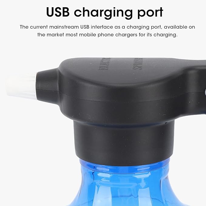 Tyenaza Electric Spray Bottle, 3L Rotating Nozzle Automatic Garden Sprayer Can 800mah USB Rechargeable Continuous Spray Bottle for Garden, Fertilizing, Cleaning(Blue)