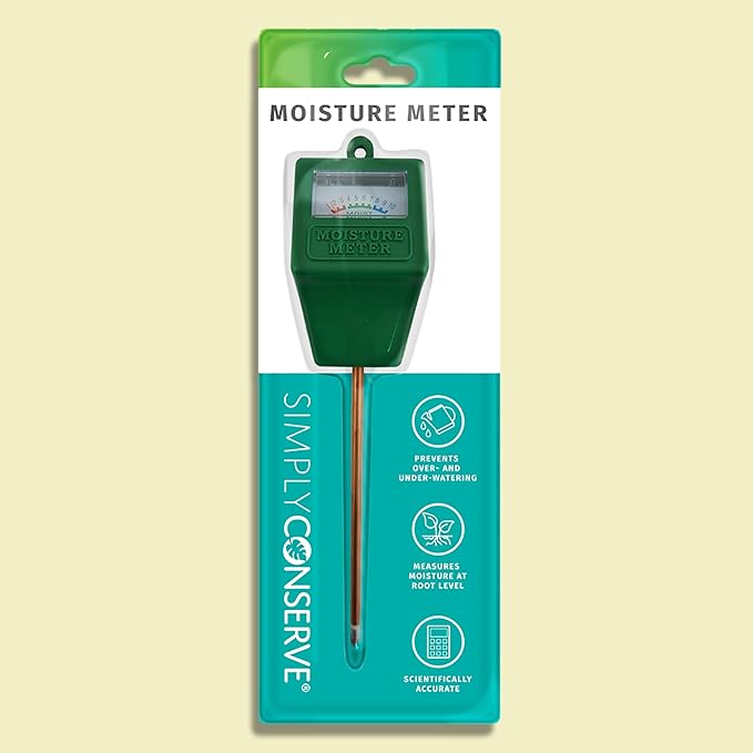 Simply Conserve AM Conservation Group Green Indoor & Outdoor Soil Moisture Meter - Moisture Meter for Plants with Easy-to-Read Dial in Green