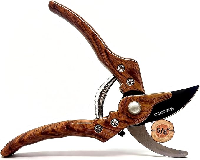 Bypass Pruning Shears with 5/8-Inch Cut Capacity, Sharp SK5 Blade Garden Pruners for Flowers, Shrubs & Branches