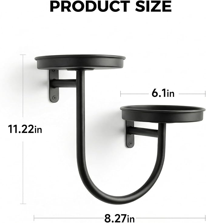 Bamworld Wall Planters for Indoor Plants Wall Plant Holder Plant Wall Shelves Metal Hanging Planters for Indoor Plants Window Plant Shelves Plant Hanger Indoor Plant Decor Black