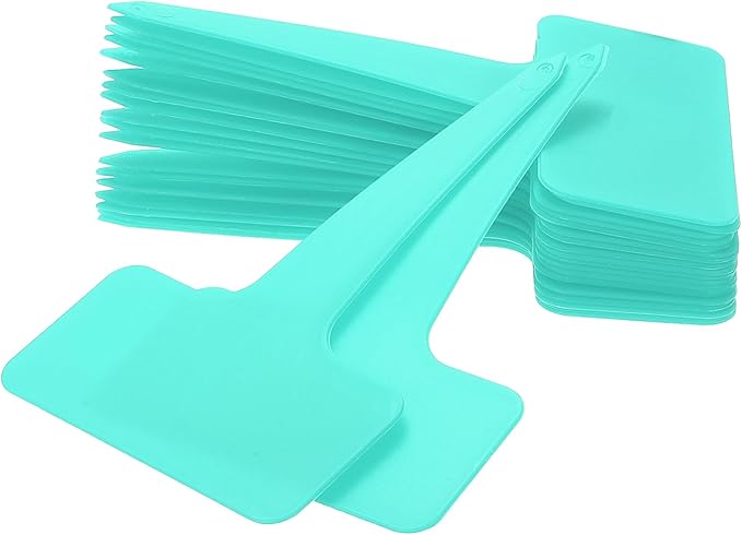 uxcell 100Pcs 4 Inch Plant Labels Large T-Style Garden Marker Plant Tags Garden Labels for Flower Beds,Pots Vegetables Lake Blue