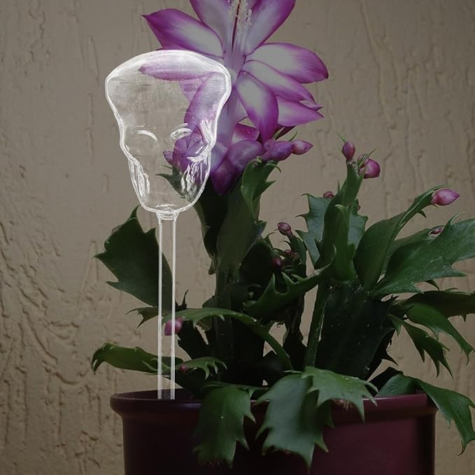 Milisten Skull Self Watering Device 9.64X2.75In Automatic Plant Waterer for Patio Lawn Garden Indoor Outdoor Succulent Pots