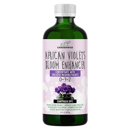 GARDENWISE 0-3-2 African Violet Fertilizer for Indoor Plants: Concentrated Plant Food – Plant Fertilizer, Bloom Booster for All Violets, Indoor Flowering Plants, Vigorous Growth and Blooming (16 OZ)