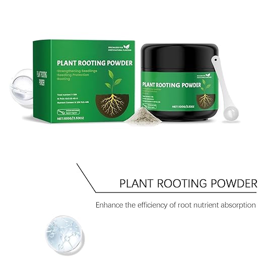 Plant Rooting Powder, Root Growth Stimulator for Cuttings, Seedling and Root Promoter Supports Stronger, Healthier Plants (1PC)