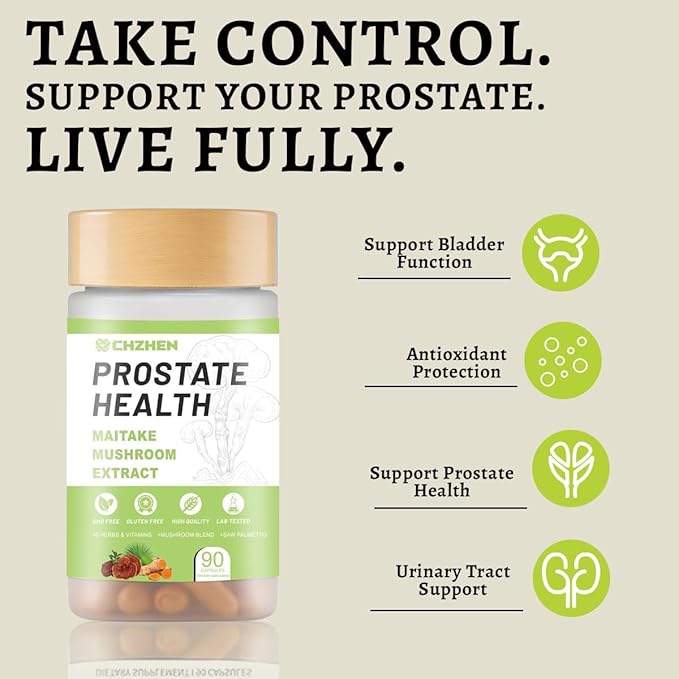 Prostate Health Supplement for Men- Supports Muscle Growth & Prostate Function Saw Palmetto Extract with Turmeric Root & Mushroom Blend 90 + 60 Vegetarian Capsules (1 Month Supply)