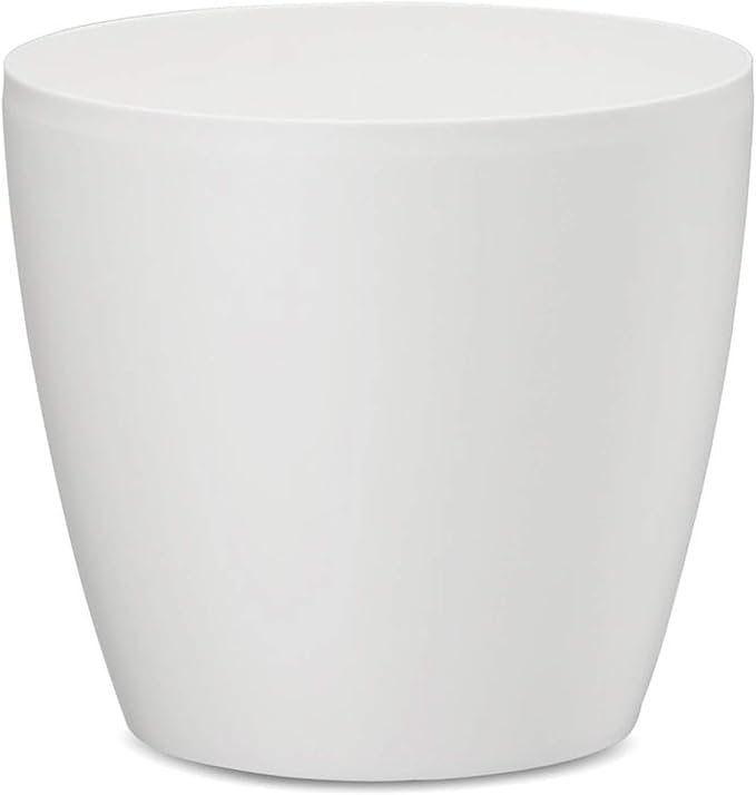 Crescent Too Eva Decorative Planter Modern Pot for Plants, Flowers, Herbs & Succulents, No Drain Hole - 18" W - White