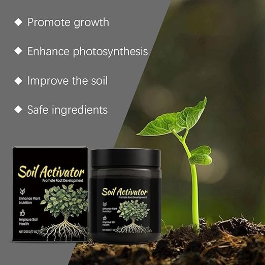 Water Soluble Soil Activator for Plants, Soil Conditioner to Loosen Compacted Dirt & Promote Root Growth, for Lawns, Gardens, Potted Plants, Vegetables & Flowers