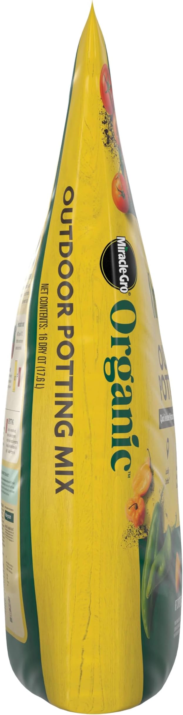 Miracle-Gro Organic Outdoor Potting Mix - Plant Soil for Outdoor Container Plants, Contains Quick-Release Natural Fertilizer, OMRI Listed, 16 qt.