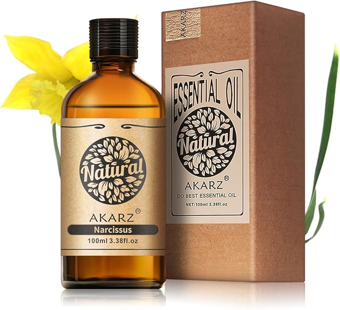 AKARZ 100ml Narcissus Essential Oil Natural Narcissus Oil Pure for Candle Making,DIY Skincare Products Massage,Home Spa Relaxation