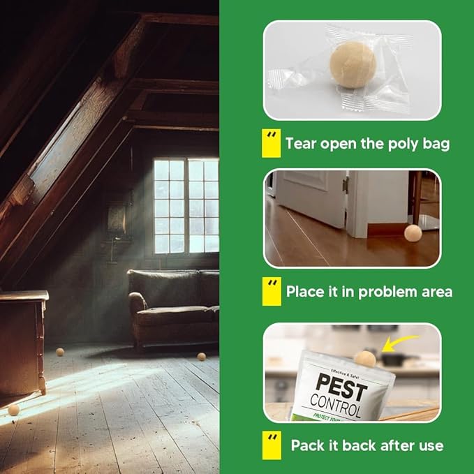 AUDQQM Pest Control, Rodent Repellent, Mouse Repellent Indoor/Outdoor, Peppermint Oil to Repel Rats, Roaches, Ants, Spiders & Moths, Mice Deterrent that Works for House, 3 Months Protection-8P