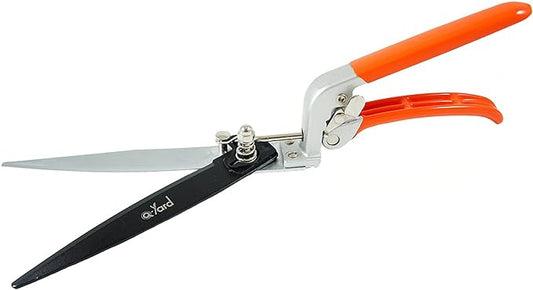 QY-741F Flower Bed and Grass Shear - Extra Sharp Garden Hand Pruners, Easier Cutting, Comfortable Ergonomic, Less Effort - Gardening Scissors for Men & Women , Orange