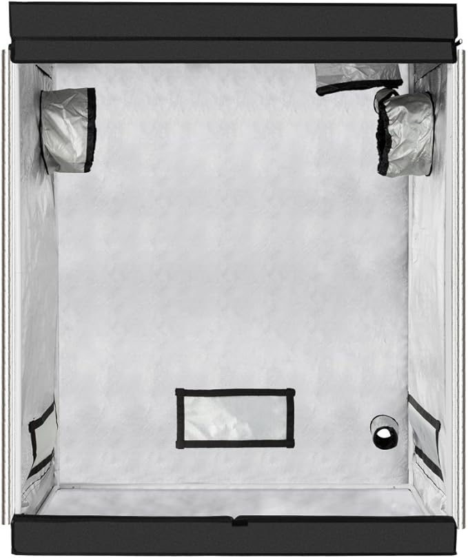 High Reflective Hydroponic Grow Tent Indoor Grow Room with Observation Window and Floor Tray for Planting Fruit Flower Veg (48"x24"x60")
