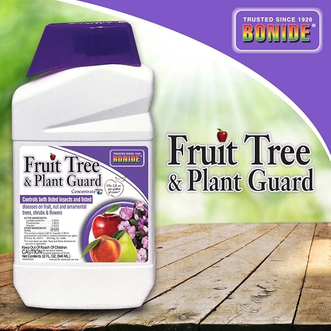 Bonide Fruit Tree & Plant Guard, 32 oz Concentrate, Multi-Purpose Fungicide, Insecticide and Miticide for Home Gardening