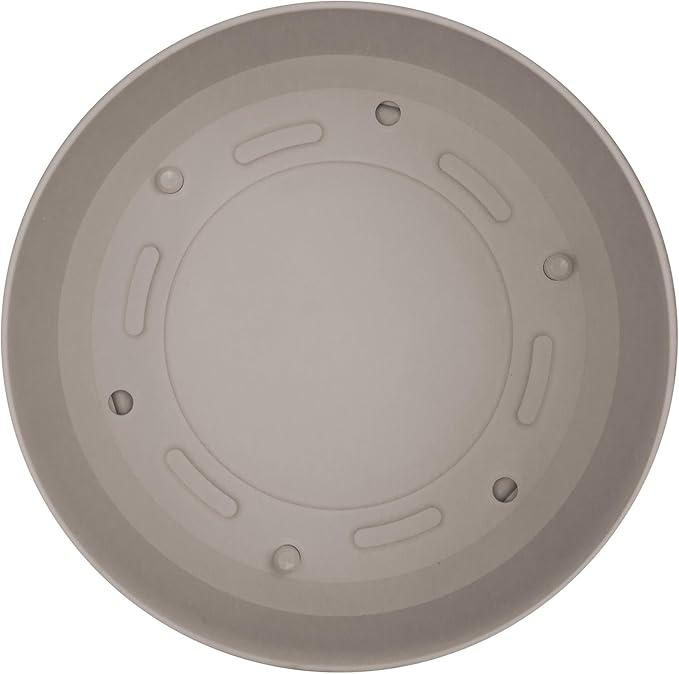 Bloem Mathers 12" Pebble Stone Round Modern Resin Garden Planter Pot with Drainage Holes and Removable Saucer Tray Included